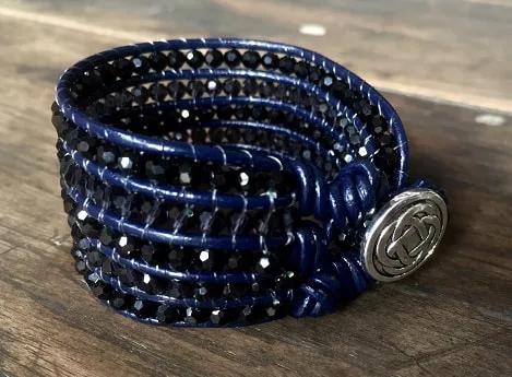Ronda Cuff Bracelet Black Crystals