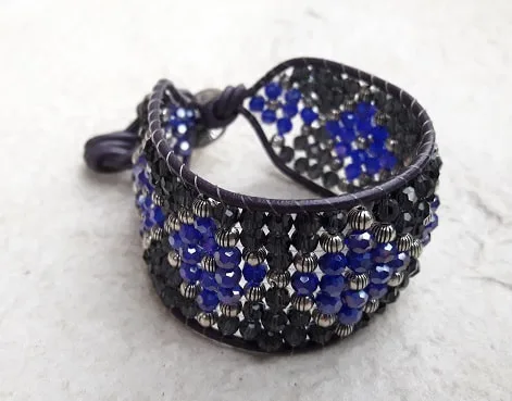 Maya Black and Purple Cuff Bracelet