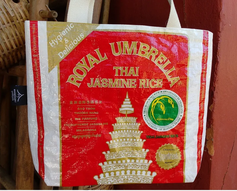 Rice Sack Tote Bag Medium Red